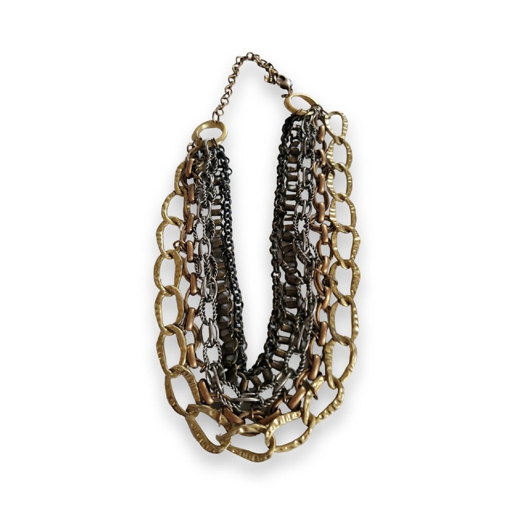 Chico's 5 Strand Layered Chain Necklace Length 17 inches
